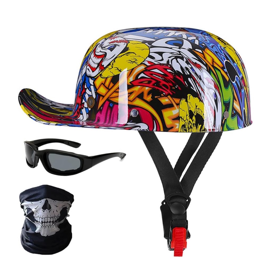 Adults Unisex Baseball Motorcycle Helmet Dot Certified Motorbike Cap Half Helmet